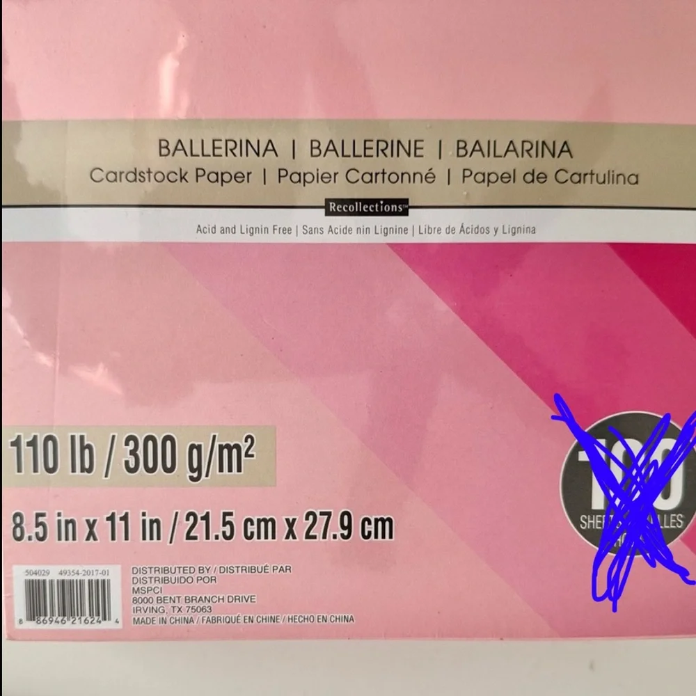 Ballerina Pink Cardstock Paper 67 Sheets 5 Shades of Pink Colors! NEW
